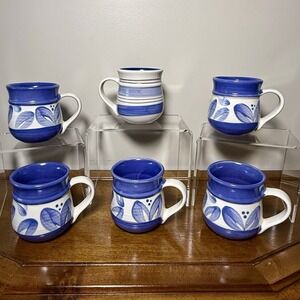 Pfaltzgraff Villa Flora Mexico Barrel Mugs; Set of 6Excellent Condition